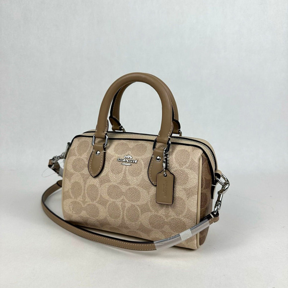 NWT Coach Mini Rowan Crossbody Bag In Blocked Signature Canvas CW330 - Picture 2 of 10